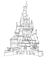 A coloring page of beauty and the beast
